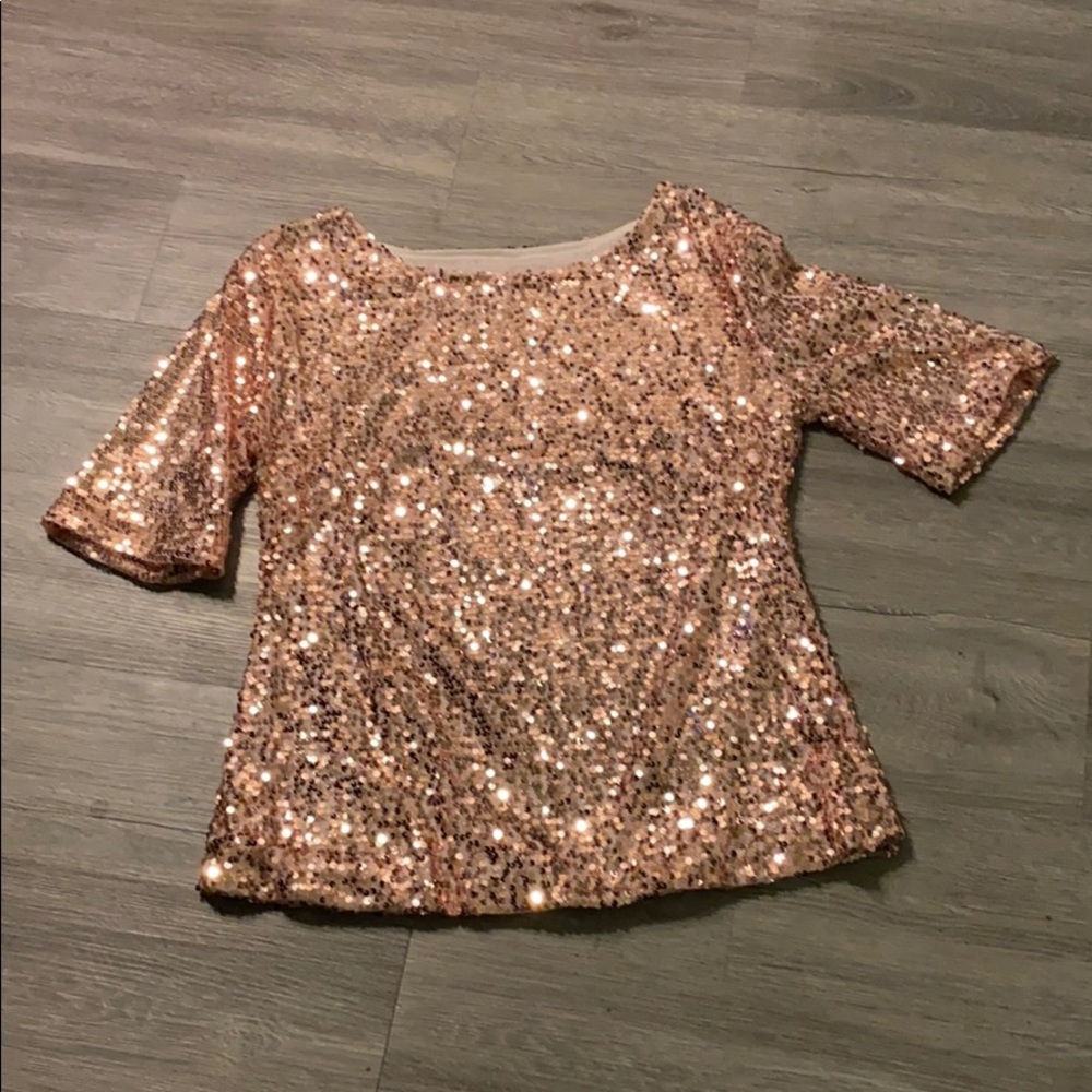 Rose gold sequin top